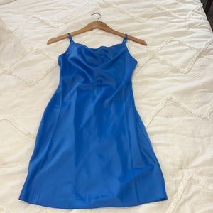 Sapphire blue cowl neck Urban Outfitters mini dress